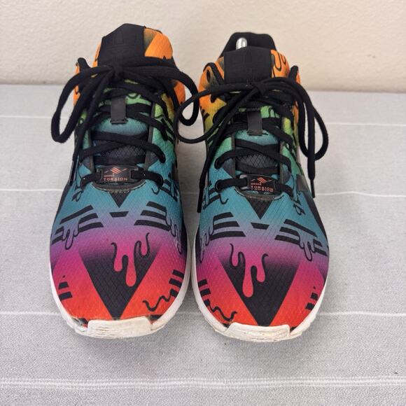 Men’s Adidas Zx Flux Lace Up Low Running Sneakers S75495 Multicolor Drip 10.5 main image 9
